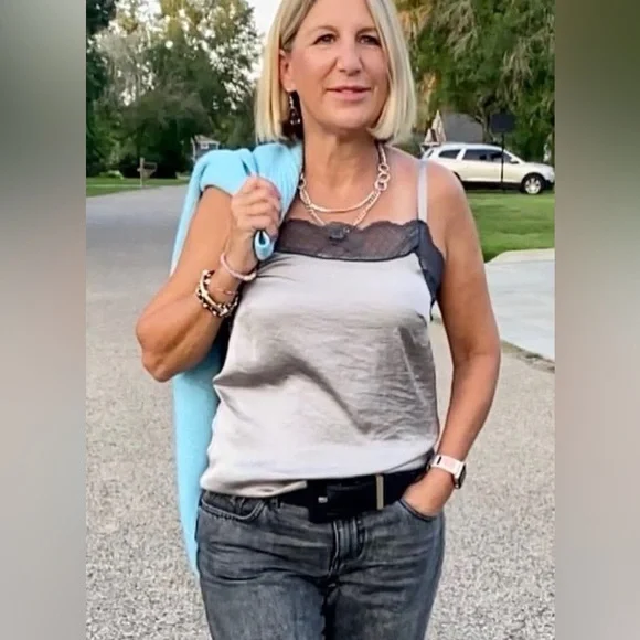 CAbi Gray and Black Chemise - Picture 1 of 4